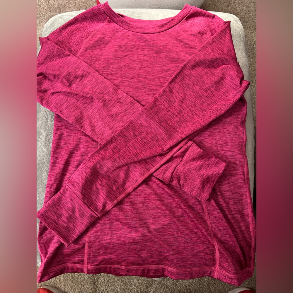 Eddie Bauer Women's Pink Heather Long Sleeve Top